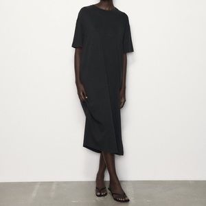 ZARA Cotton Dress in Charcoal - NWT